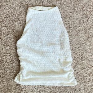 HIGH NECK WHITE HALTER TOP